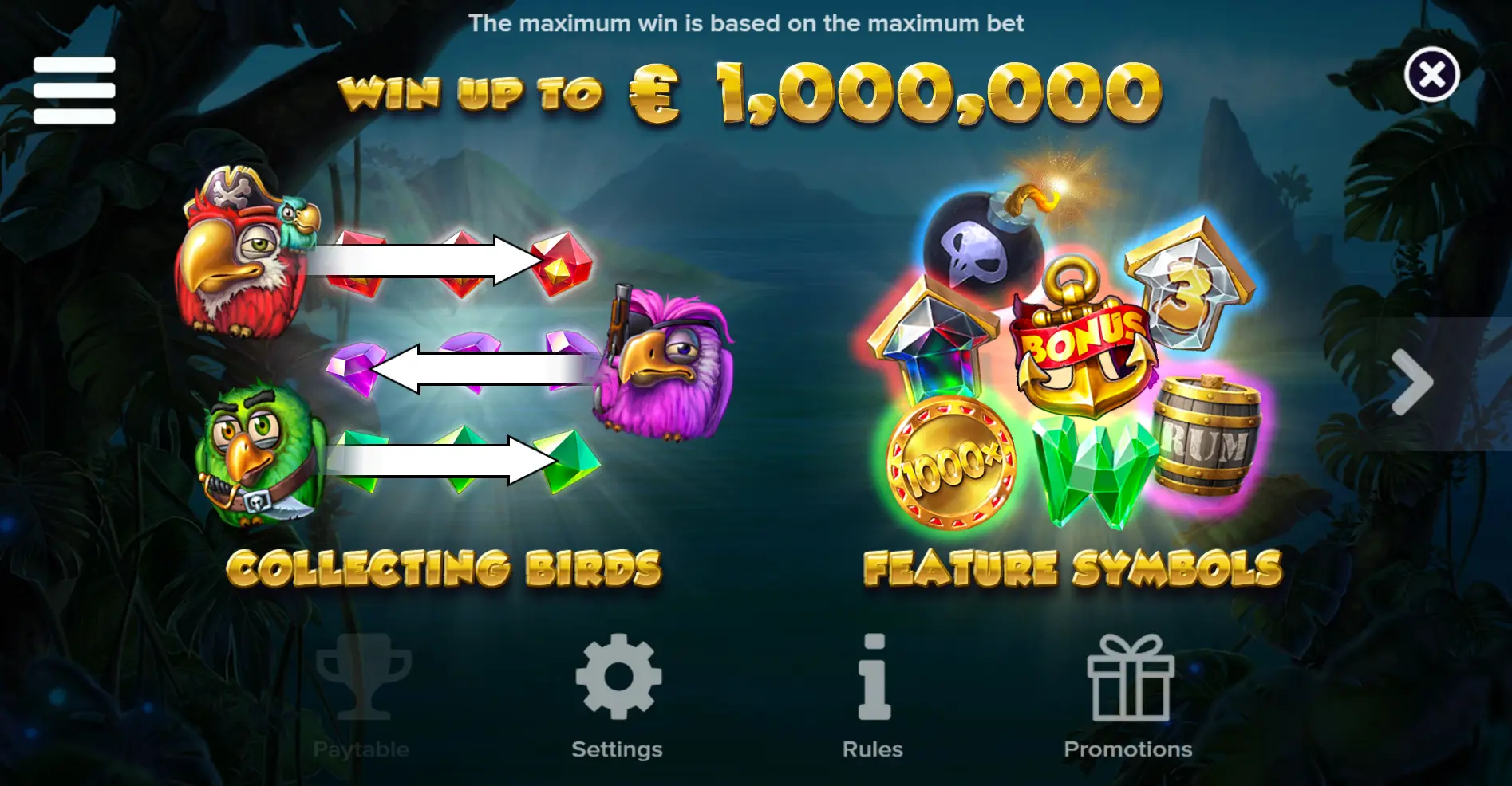 Pirots slot interface ELK Studios